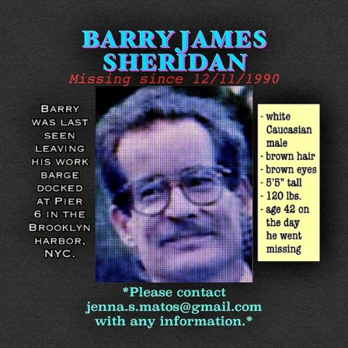 BARRY JAMES SHERIDAN: Missing from Brooklyn, NY - 11 Dec 1990 - Age 42 - SUSPICIOUS CIRCUMSTANCES