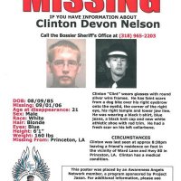 Clint Nelson went missing on September 1, 2006, and was last seen at a party by Highway 8 and Ward Lane in Princeton, #LOUISIANA