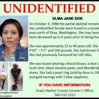 #JaneDoe was found in a remote wooded area, off a logging road north of Elma, WA on October 24, 1988